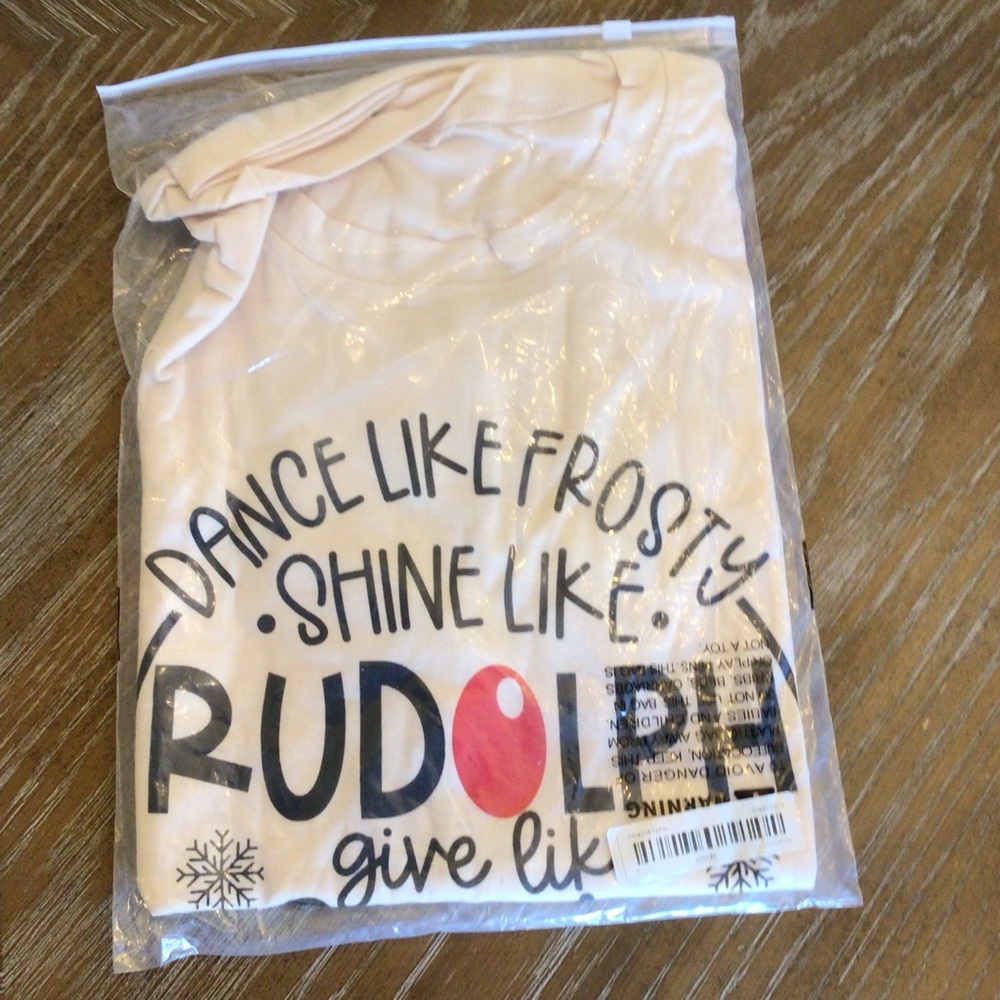 Womens Christmas Dance Like Frosty Love Like Jesus Cream Short Sleeve Tee - Picture 7 of 10